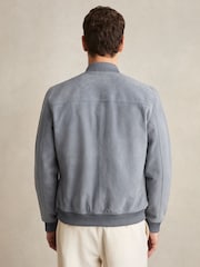 Reiss Denim Blue Burnham Bomber Jacket - Image 4 of 5