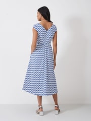 Crew Clothing Blue Sleeveless Fit And Flare Dress - Image 2 of 5