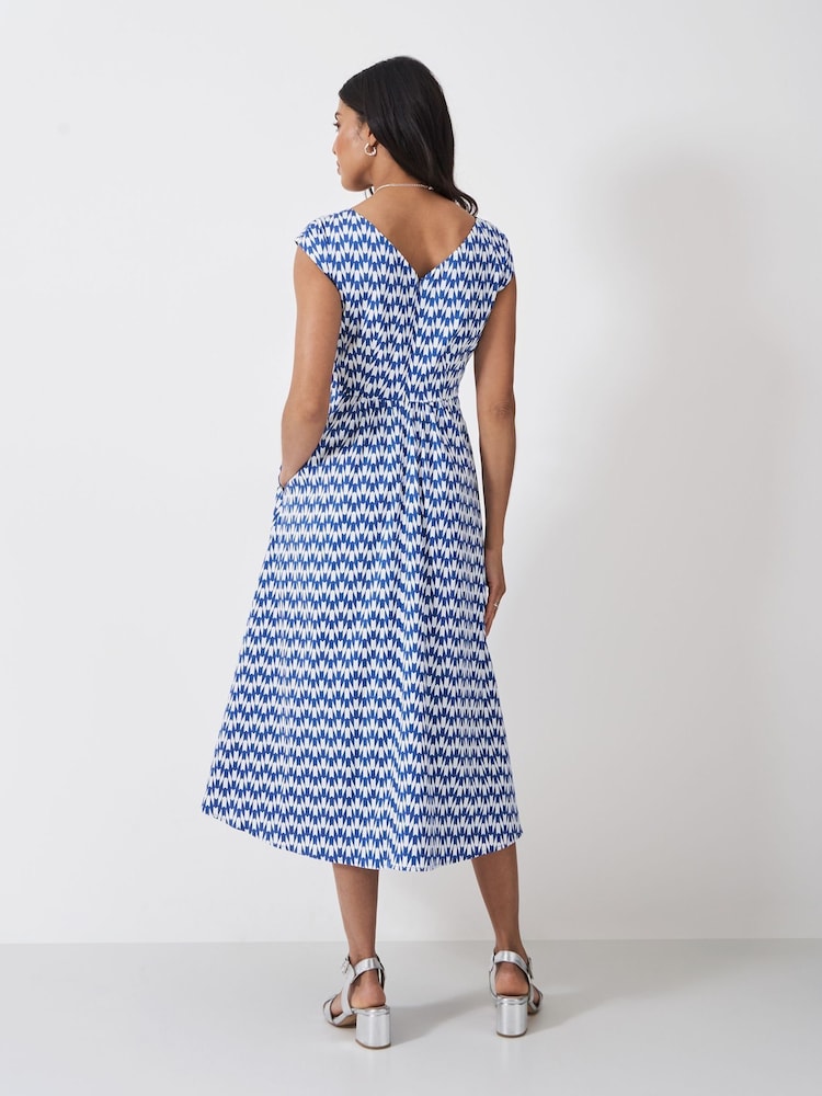 Crew Clothing Blue Sleeveless Fit And Flare Dress - Image 2 of 5 Crew Clothing Blue Sleeveless Fit And Flare Dress - Image 2 of 5