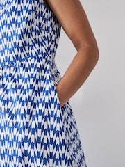 Crew Clothing Blue Sleeveless Fit And Flare Dress - Image 4 of 5