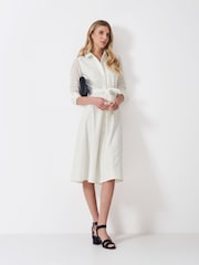 Crew Clothing White Broderie 100% Cotton Shirt Dress - Image 1 of 5