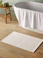 Silentnight White Textured Knot Bath Mat - Image 1 of 5