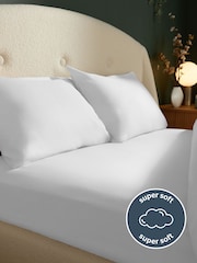 Silentnight White 100% Brushed Cotton Fitted Sheet - Image 4 of 6