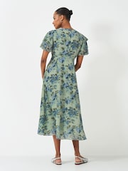 Crew Clothing Green Flutter Sleeve Dress - Image 2 of 5