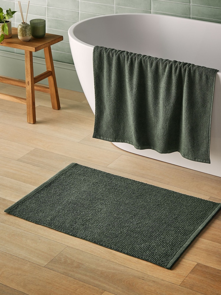 Silentnight Green Textured Knot Bath Mat - Image 1 of 6