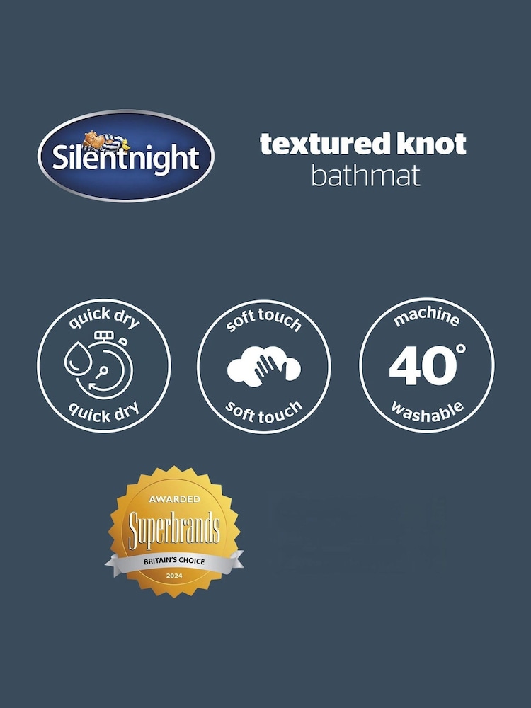 Silentnight Green Textured Knot Bath Mat - Image 6 of 6 Silentnight Green Textured Knot Bath Mat - Image 6 of 6