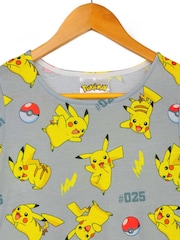 Vanilla Underground Grey Girls Pokemon Short Sleeve Skater Dress - Image 2 of 5