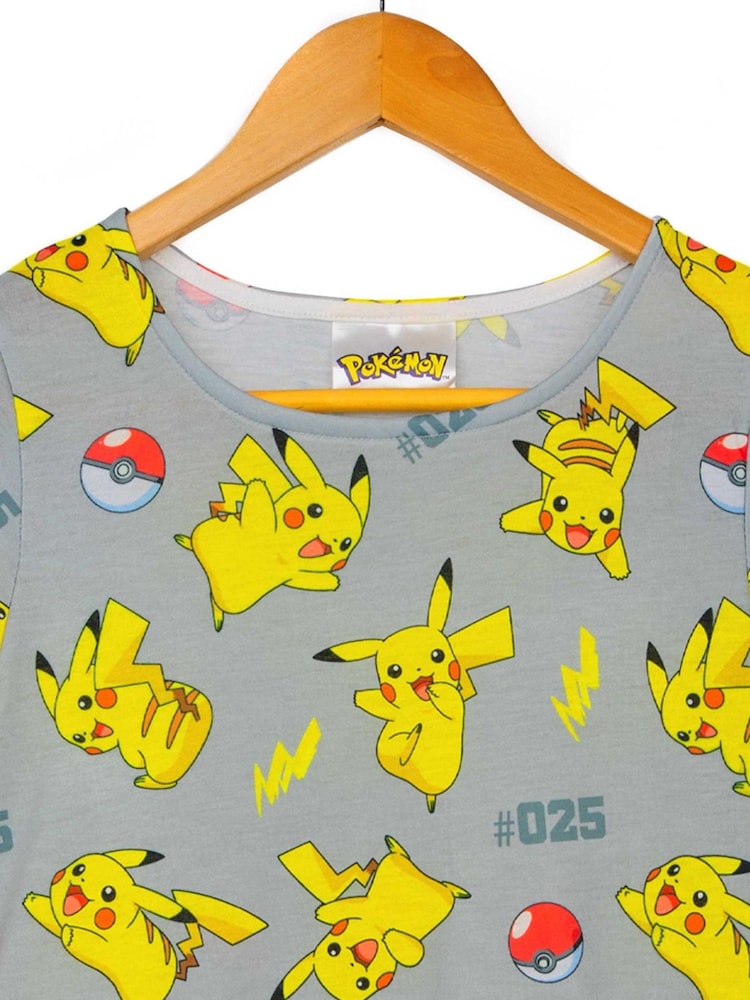 Vanilla Underground Grey Girls Pokemon Short Sleeve Skater Dress - Image 2 of 5
