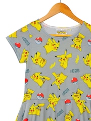Vanilla Underground Grey Girls Pokemon Short Sleeve Skater Dress - Image 3 of 5