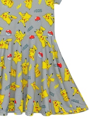 Vanilla Underground Grey Girls Pokemon Short Sleeve Skater Dress - Image 4 of 5