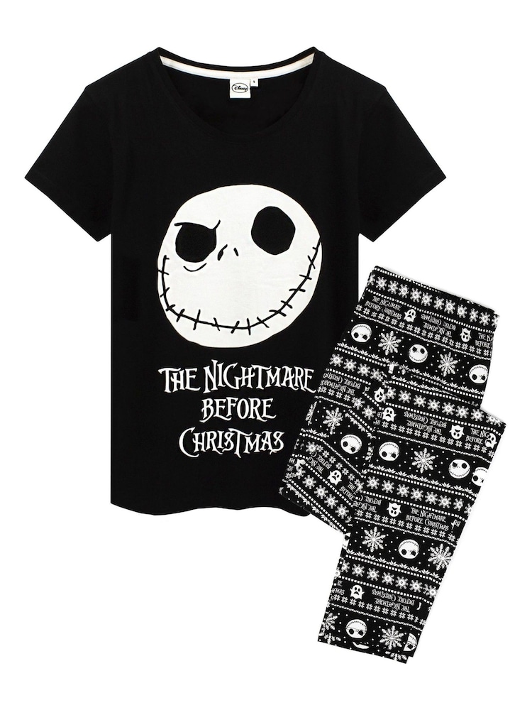 Vanilla Underground Black Womens Disney Short Sleeve Long Leg Pyjamas Set - Image 2 of 5 Vanilla Underground Black Womens Disney Short Sleeve Long Leg Pyjamas Set - Image 2 of 5