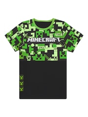 Vanilla Underground Green Boys Minecraft Short Sleeve Short Leg 100% Cotton Pyjamas Set - Image 2 of 5