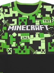 Vanilla Underground Green Boys Minecraft Short Sleeve Short Leg 100% Cotton Pyjamas Set - Image 4 of 5