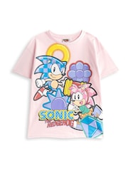 Vanilla Underground Pink Girls 100% Cotton Sonic the Hedgehog T-Shirt and Shorts Set - Image 2 of 6