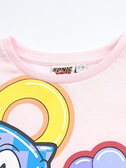 Vanilla Underground Pink Girls 100% Cotton Sonic the Hedgehog T-Shirt and Shorts Set - Image 5 of 6