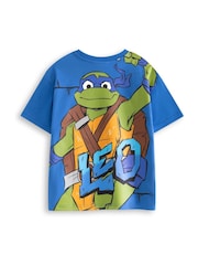 Vanilla Underground Blue Boys Teenage Mutant Ninja Turtles Leo Short Sleeved 100% Cotton T-Shirt - Image 2 of 6