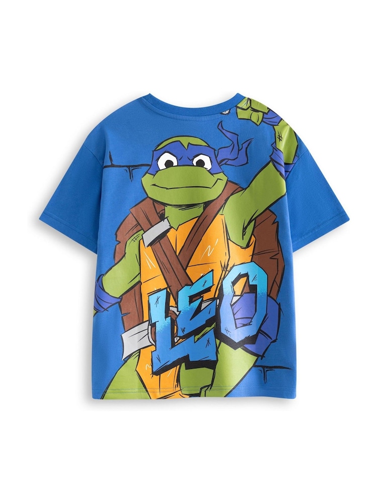 Vanilla Underground Blue Boys Teenage Mutant Ninja Turtles Leo Short Sleeved 100% Cotton T-Shirt - Image 2 of 6