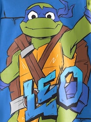 Vanilla Underground Blue Boys Teenage Mutant Ninja Turtles Leo Short Sleeved 100% Cotton T-Shirt - Image 6 of 6