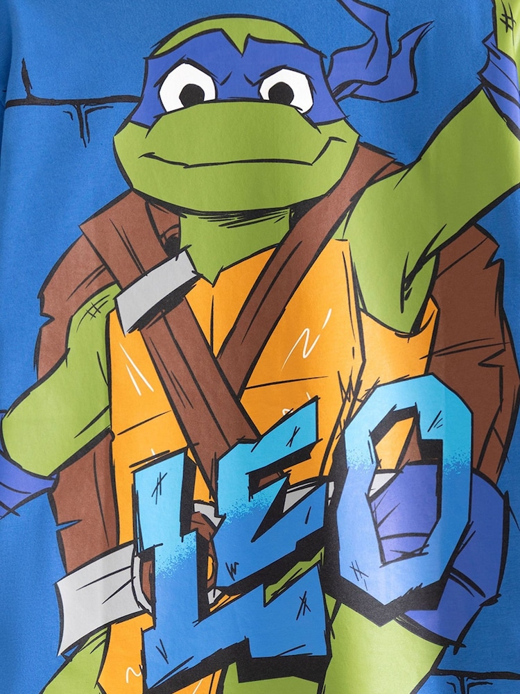 Vanilla Underground Blue Boys Teenage Mutant Ninja Turtles Leo Short Sleeved 100% Cotton T-Shirt - Image 6 of 6