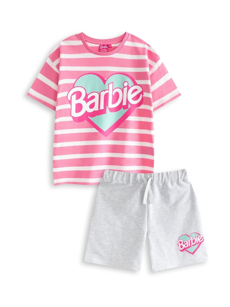 Vanilla Underground Pink Girls Barbie 100% Cotton T-Shirt and Shorts Set - Image 1 of 6
