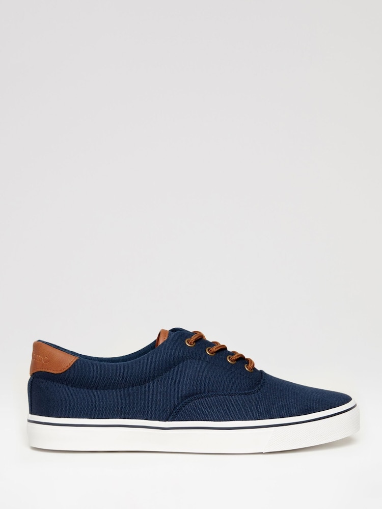 Threadbare Navy Canvas Trainers - Image 1 of 4 Threadbare Navy Canvas Trainers - Image 1 of 4