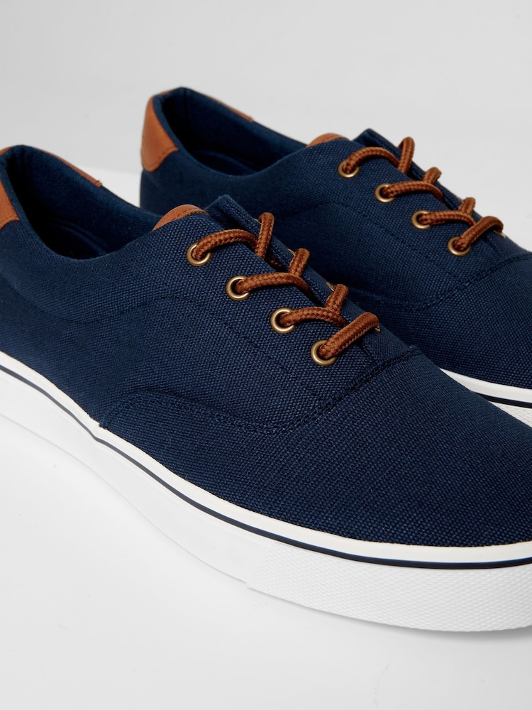 Threadbare Navy Canvas Trainers - Image 3 of 4