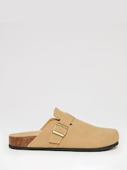 Threadbare Natural Faux Suede Mule Sandals - Image 1 of 4