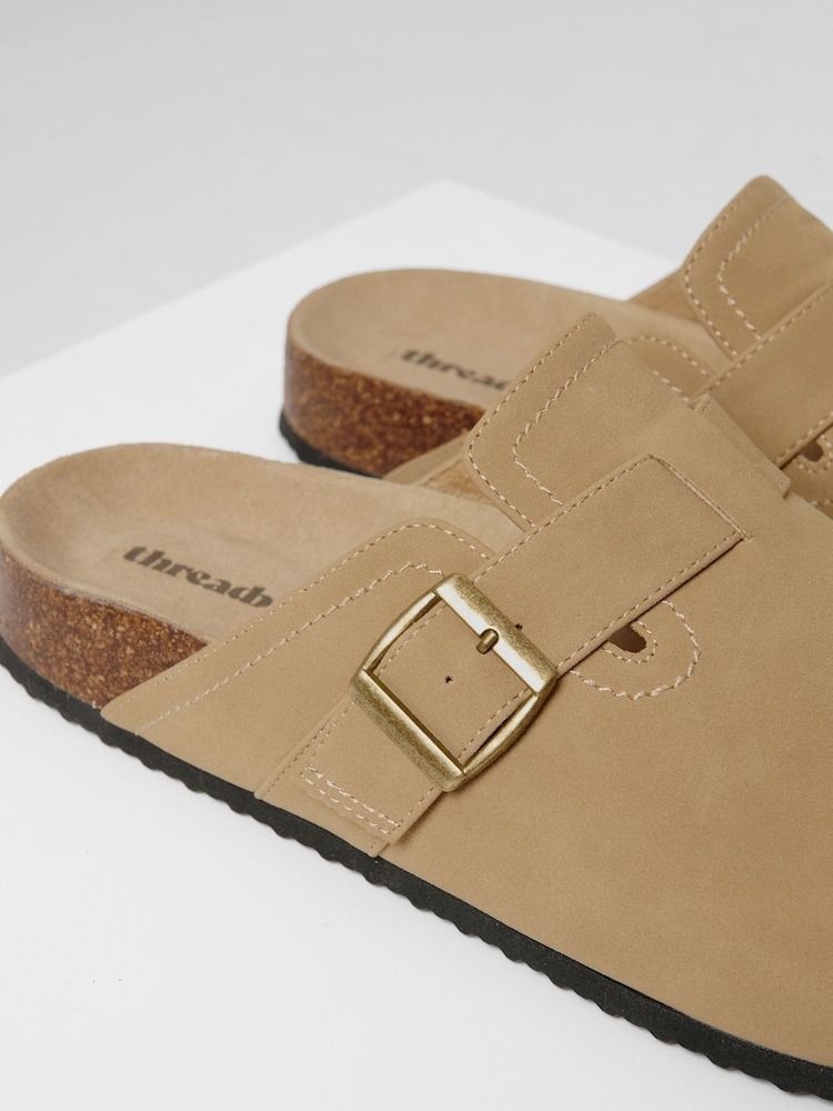 Threadbare Natural Faux Suede Mule Sandals - Image 3 of 4