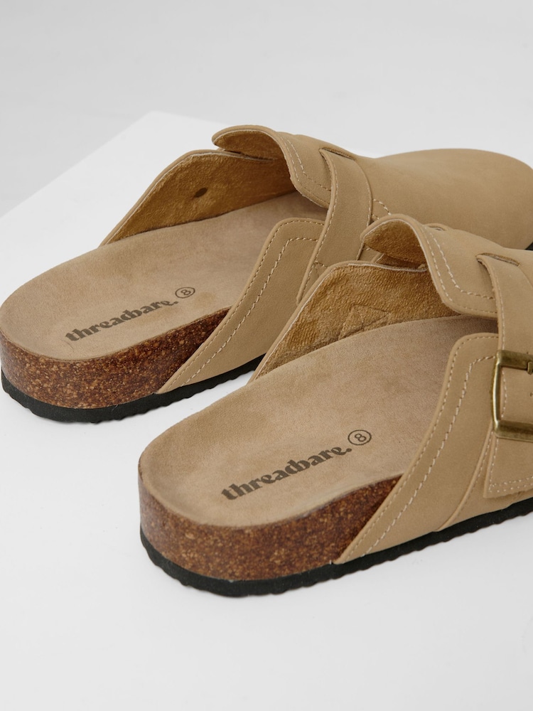 Threadbare Natural Faux Suede Mule Sandals - Image 4 of 4
