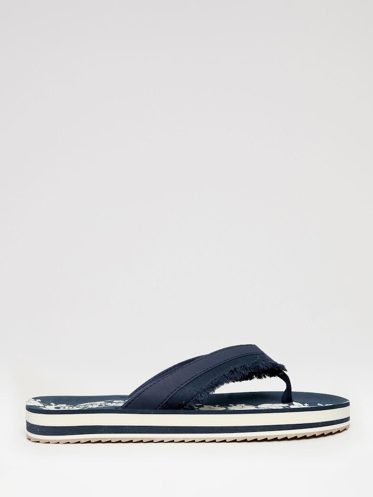 Threadbare Blue Fringe Detail Sandals - Image 2 of 4 Threadbare Blue Fringe Detail Sandals - Image 2 of 4