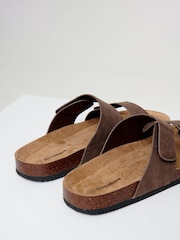 Threadbare Brown Faux Suede Two Strap Sandals - Image 4 of 4