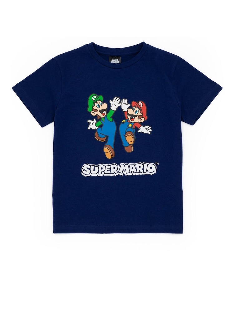 Vanilla Underground Blue Boys Nintendo Super Mario Short Sleeve Short Leg Pyjamas Set - Image 2 of 5