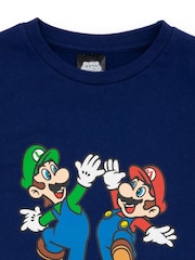 Vanilla Underground Blue Boys Nintendo Super Mario Short Sleeve Short Leg Pyjamas Set - Image 4 of 5