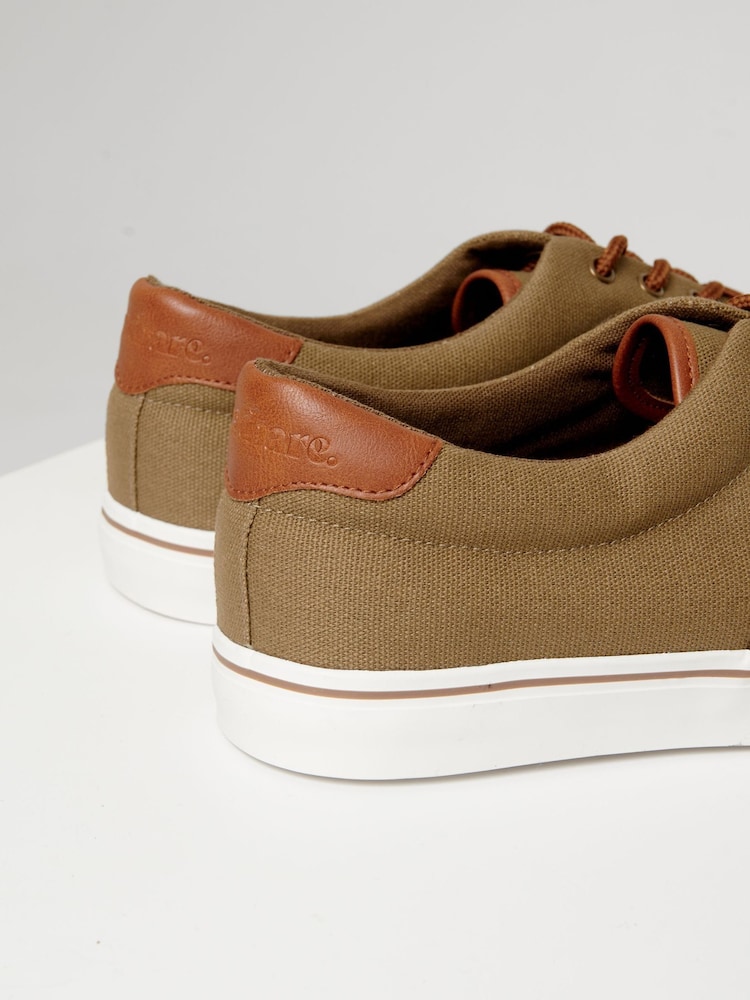 Threadbare Khaki Canvas Trainers - Image 4 of 4
