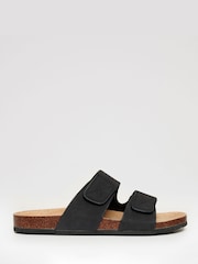 Threadbare Black Faux Suede Two Strap Sandals - Image 1 of 4