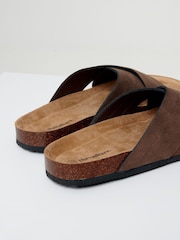 Threadbare Brown Faux Suede Cross Strap Sandals - Image 4 of 4