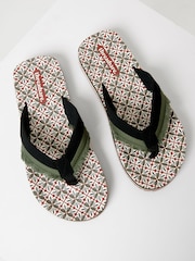 Threadbare Green Fringe Detail Sandals - Image 1 of 4