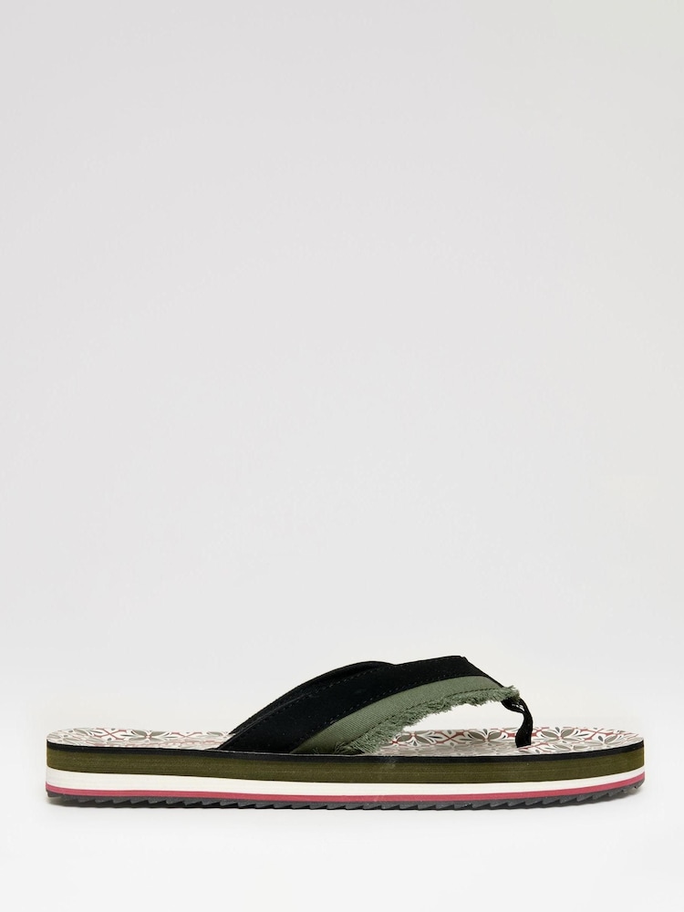 Threadbare Green Fringe Detail Sandals - Image 2 of 4