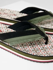 Threadbare Green Fringe Detail Sandals - Image 3 of 4