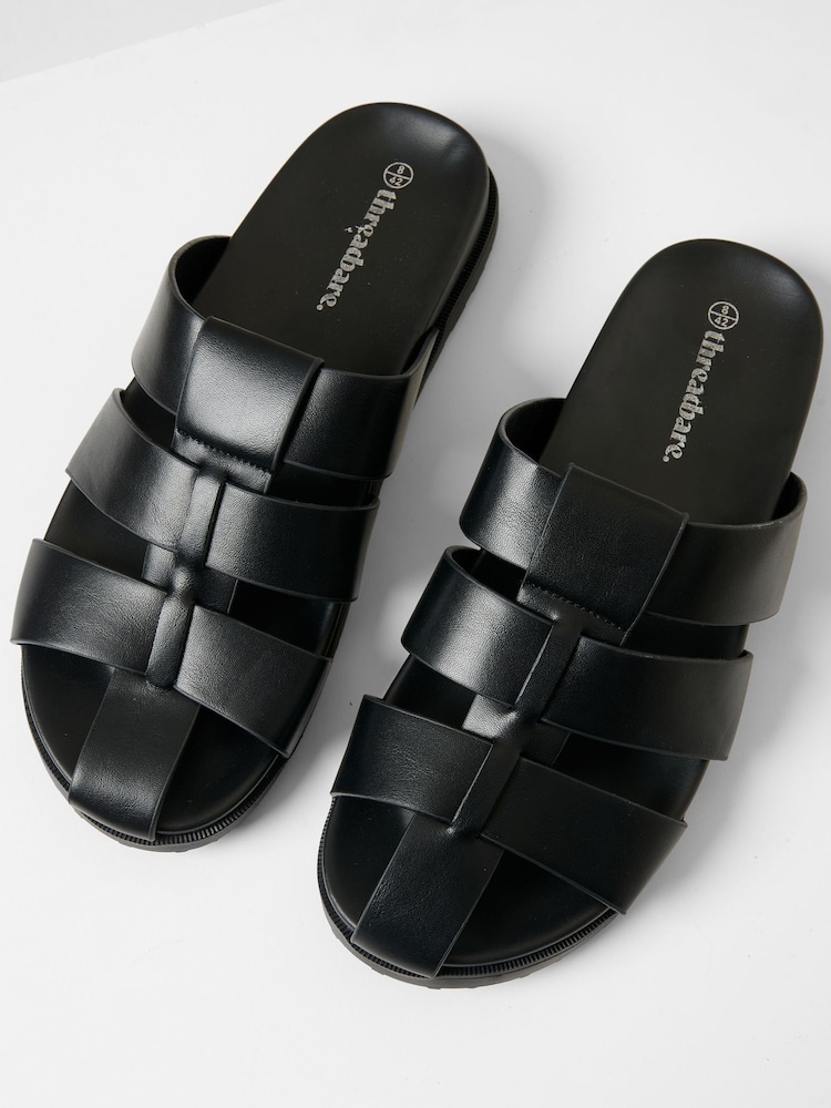 Threadbare Black Gladiator Sandals - Image 2 of 4