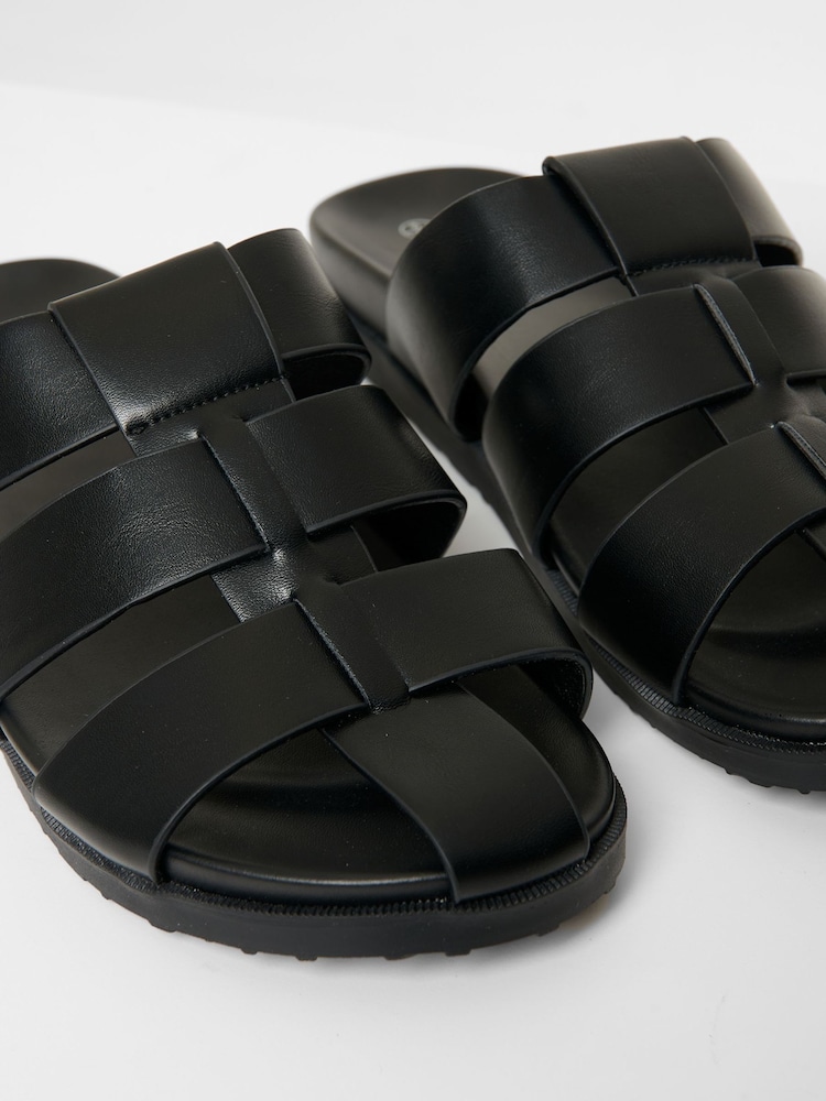 Threadbare Black Gladiator Sandals - Image 3 of 4