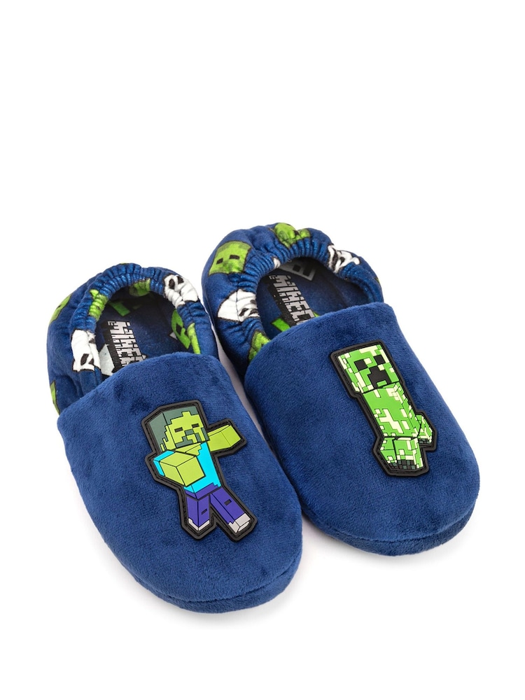 Vanilla Underground Blue Boys Minecraft Slippers - Image 1 of 4 Vanilla Underground Blue Boys Minecraft Slippers - Image 1 of 4