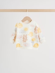 White Bunny Character Print Easter Sweat and Leggings Baby Set (0mths-2yrs) - Image 6 of 18