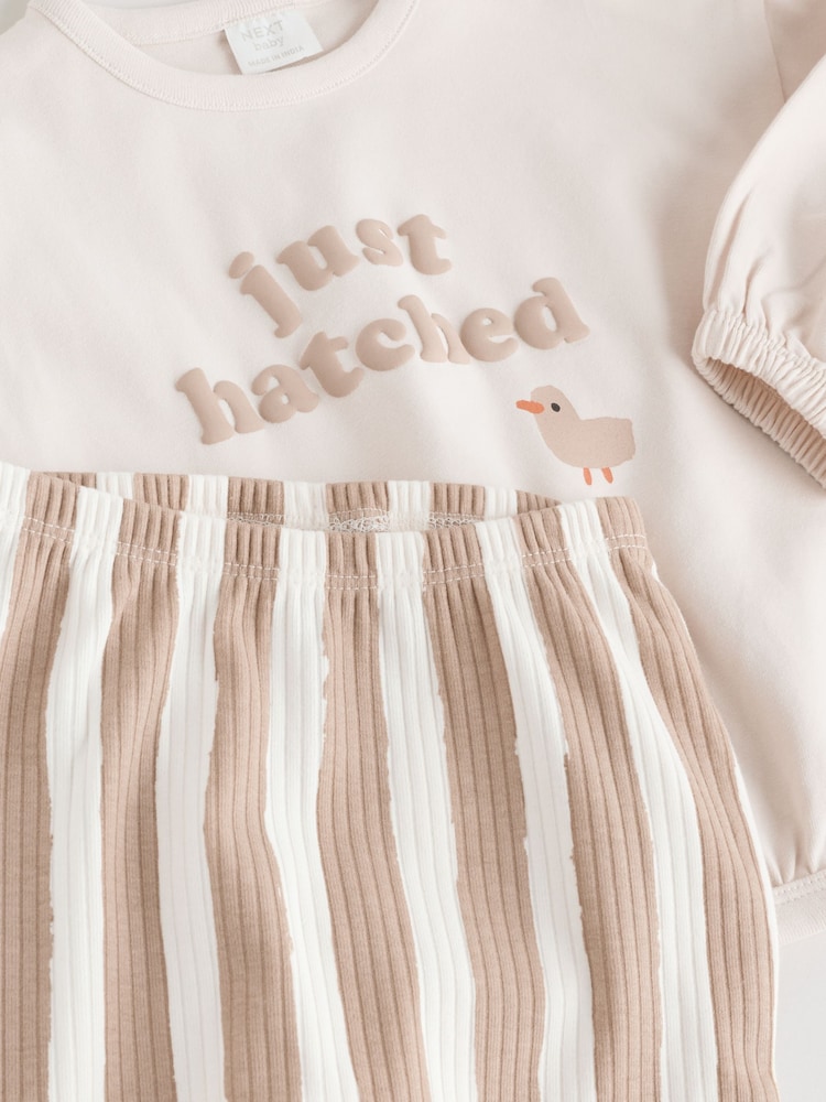 Neutral Just Hatched Baby Sweat and Leggings Set (0mths-2yrs) - Image 10 of 10