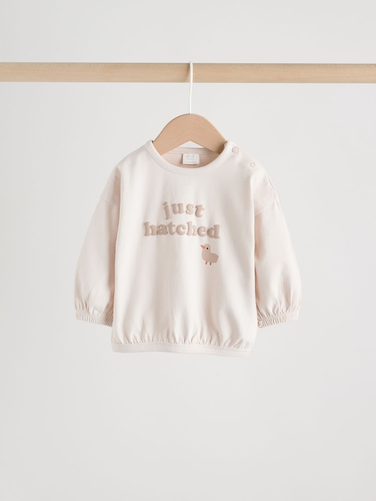 Neutral Just Hatched Baby Sweat and Leggings Set (0mths-2yrs) - Image 2 of 10