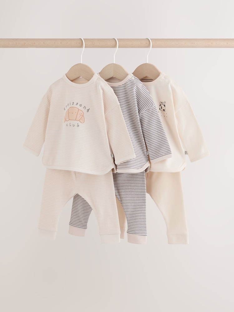 Neutral Brunch Club Baby Top & Leggings Set 6 Piece (0mths-2yrs) - Image 1 of 19