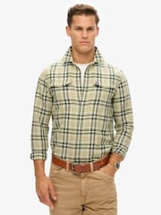 Superdry Green Merchant Check 100% Cotton Shirt - Image 1 of 7