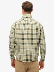 Superdry Green Merchant Check 100% Cotton Shirt - Image 2 of 7