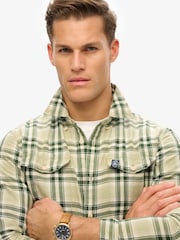 Superdry Green Merchant Check 100% Cotton Shirt - Image 4 of 7