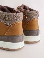 Tan Brown Warm Lined High Top Boots - Image 5 of 6